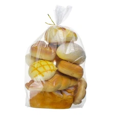100 Pcs Bread Bags with Ties - 8" x 18" Clear Gusseted Bread Bags for Homemad...