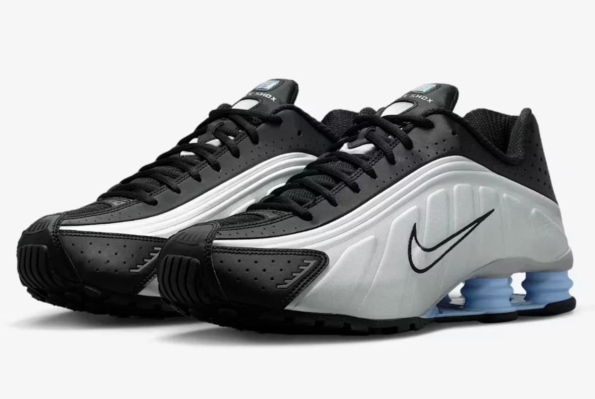 Nike Shox R4 Men's Sneakers Metallic Silver Psychic Blue