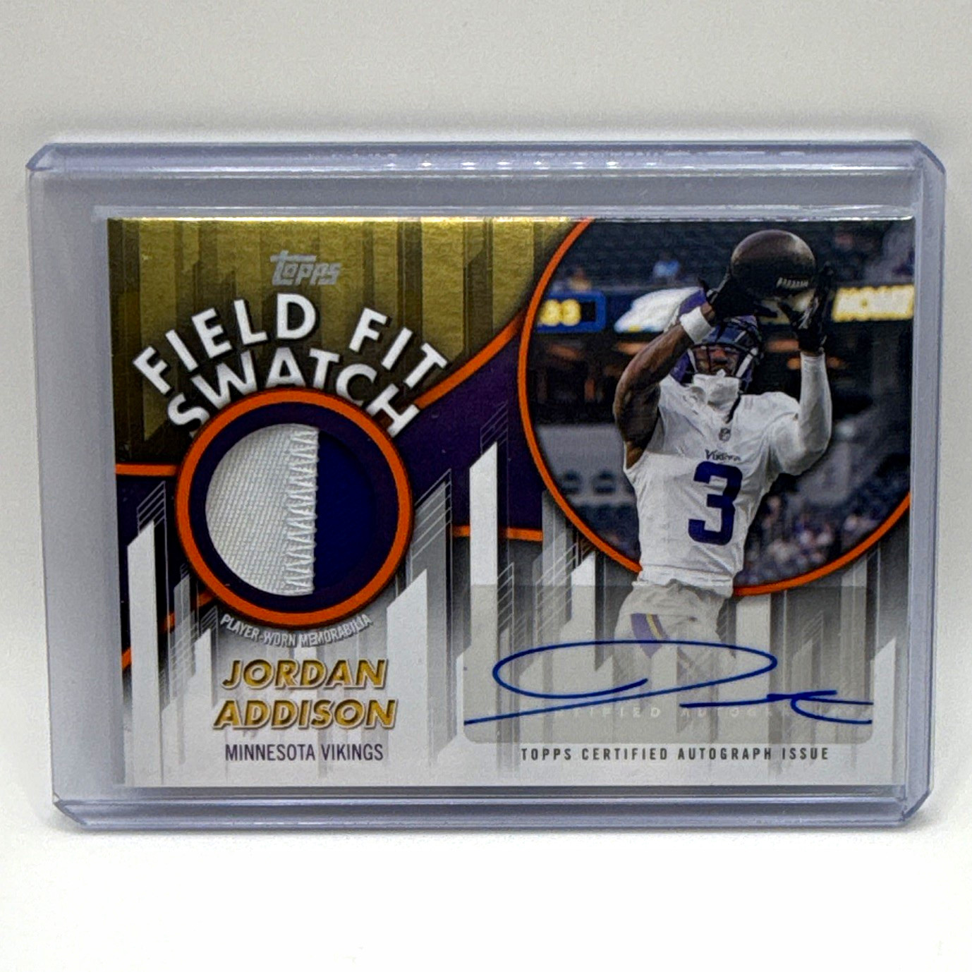 Topps Flagship - Jordan Addison - Field Swatch (Auto) /25