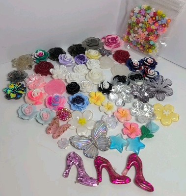 50+ Flat Back Charms Flowers, Butterflies, & Mini Flowers DIY Craft Food