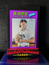 2026 Topps Heritage Ryan Pepiot Light Purple Border #34 Rays Parallel