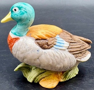 Vintage Mini Mallard Duck Figure Porcelain Small 2 inch