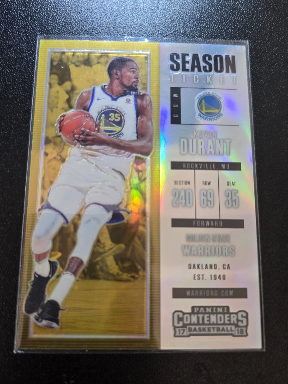 2017-18 Panini Contenders-Kevin Durant-silver prizm