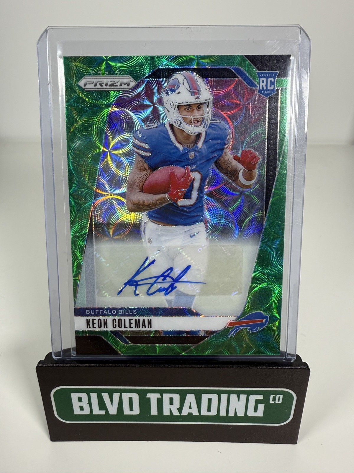 2024 Panini Prizm Keon Coleman Green Scope Rookie Auto /75 #362