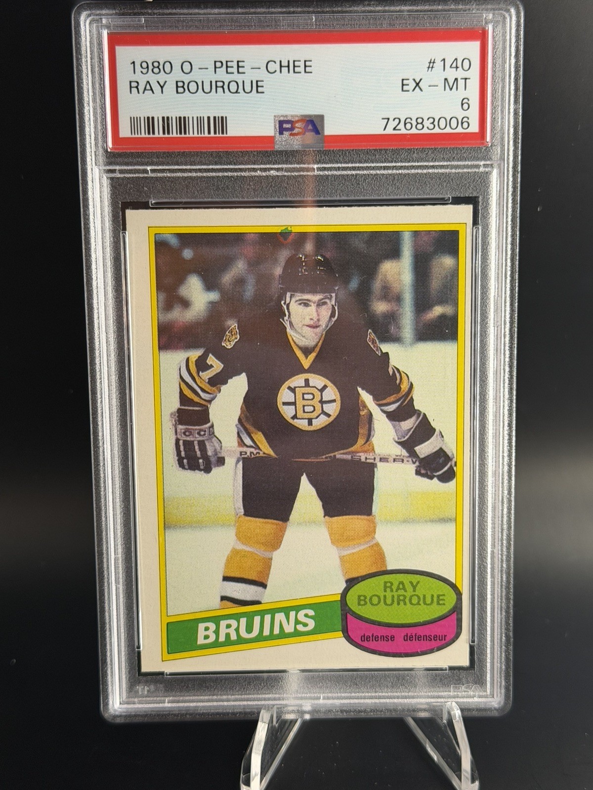 1980-81 O-Pee-Chee Ray Bourque Rookie PSA 6 Boston Bruins #140
