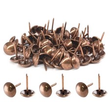 200 PCS 11x17mm Copper Upholstery Tacks Antique Metal Round Head Thumb Pins