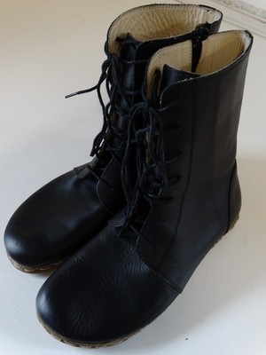NEFES Tornado Handmade Barefoot Leather Grounding Boot Earthing Shoe 7 W black
