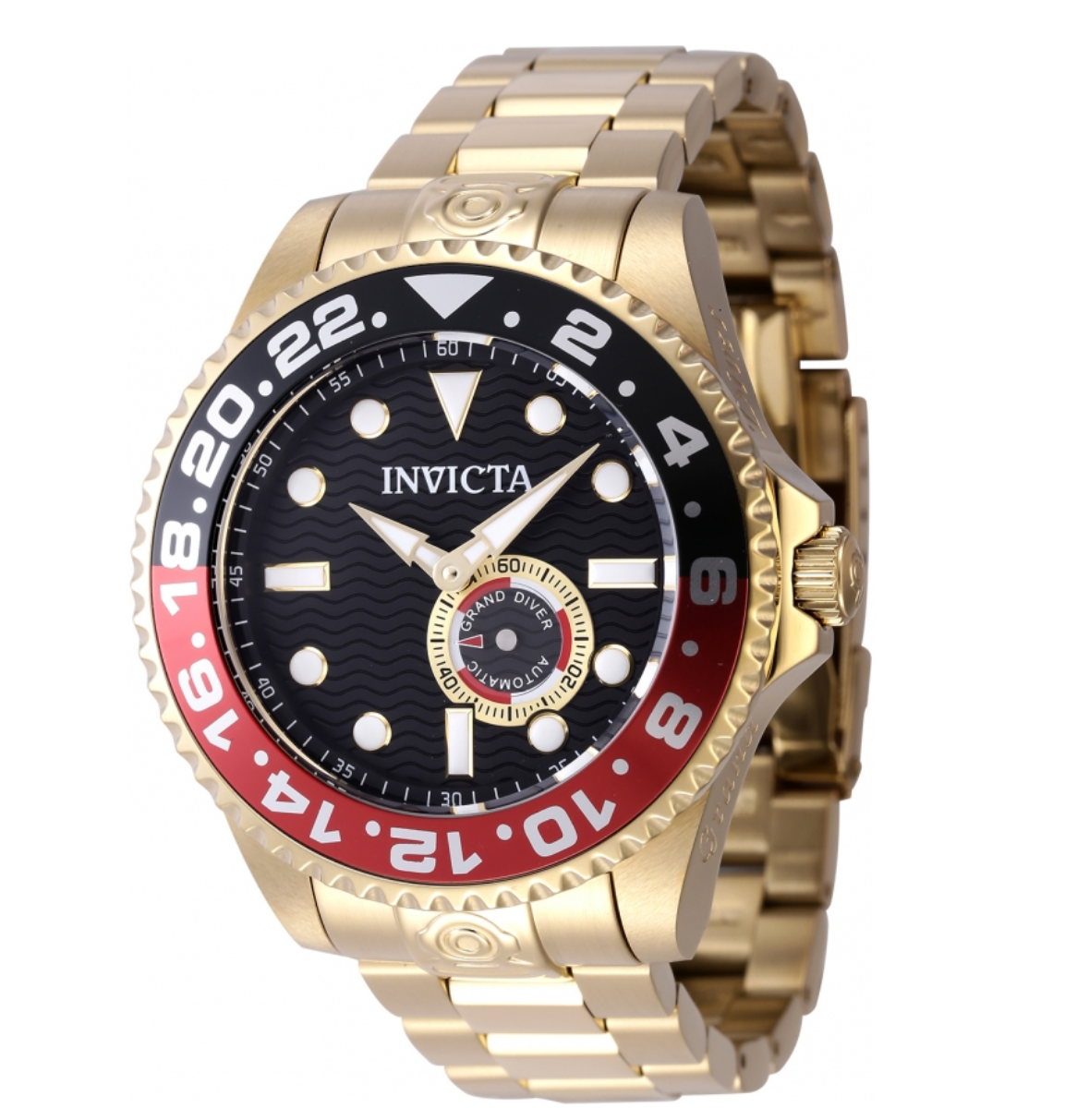 Invicta Grand Diver 47mm Automatic Gold Watch with Coke Bezel Ref 47299