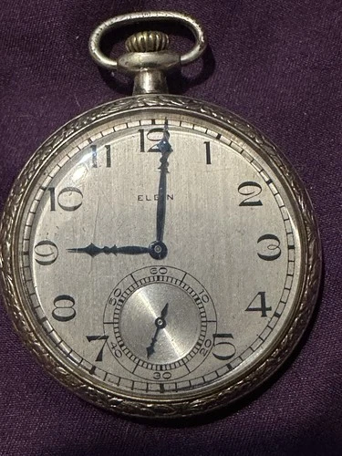 Antique Elgin Pocket Watch,1/2 Inch, Runs, Fast Shipping, SALE