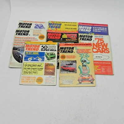 1974 MOTOR TREND MAGAZINE LOT OF 8 ISSUES RACING PERFORMANCE CARS CUSTOM BUILDS