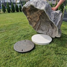 Kunstfelsen Findling, Stein Attrappe für Garten Groß - Gartenfelsen - L-03 grau
