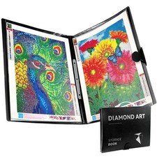 A3 Diamond Painting Storage Book, Diamond Art Portfolio Book 30 Pags Clear Po...