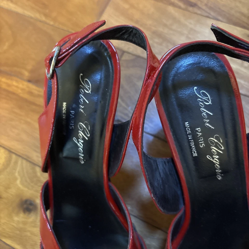 Sandalias rojas de tacón Robert Clergerie 9,5 Foto 2 de 4