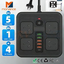 USB C Surge Protector Power Board 4 Outlets Fast Charge Power Strip Extension