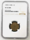 GRADED NGC VF 25 BN 1909-S VDB Lincoln Wheat Penny Cent- *Fantastic Eye Appeal*