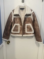 French Connection Women's Balia Faux Fur Jacket,color-metallic, Size-L, $178