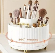 360  Rotating Makeup Organizer - 1pc Plastic Cosmetic Storage with 5 Compartment