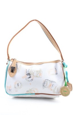 GIAN MARCO VENTURI Minitasche Klein Damen Tasche weiß-wollweiß-türkis
