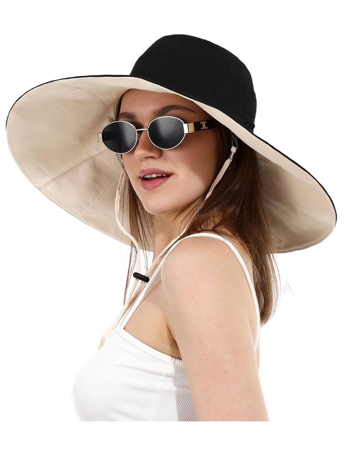 Best Reversible Cotton Fishing Hat with Wide Brim UV Protection Foldable for Sun & Beach