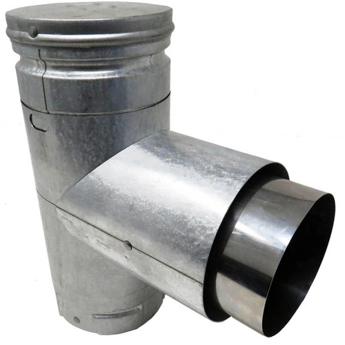 DuraVent Pellet Vent Pro 3" Diameter Adapter Tee w/Clean-Out Tee Cap: 3PVP-TAD1 - Picture 1 of 3