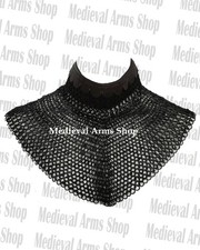 Medieval Mild Steel Chainmail Collar 9mm Flat Revited Ring Renaissance Faire