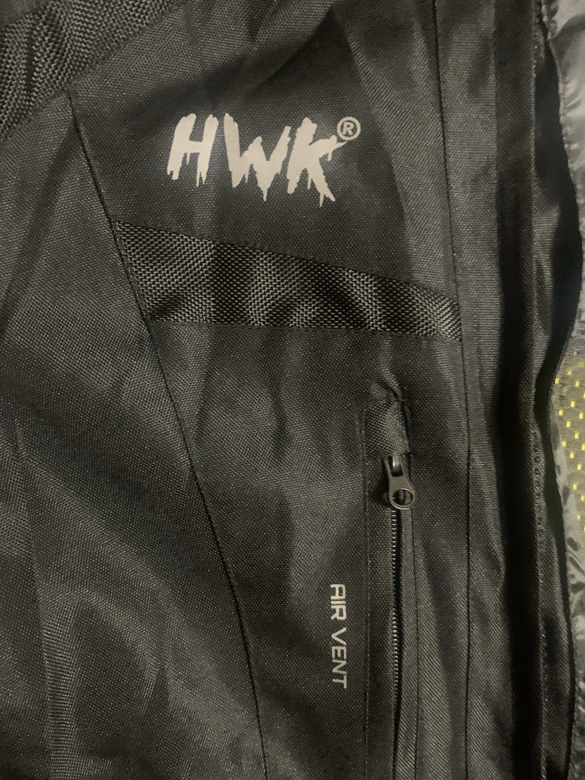 HWK Men's Black Motorcycle Jacket Zip (Pads) Ventilated Mesh Stand-Up Collar, L  image 3