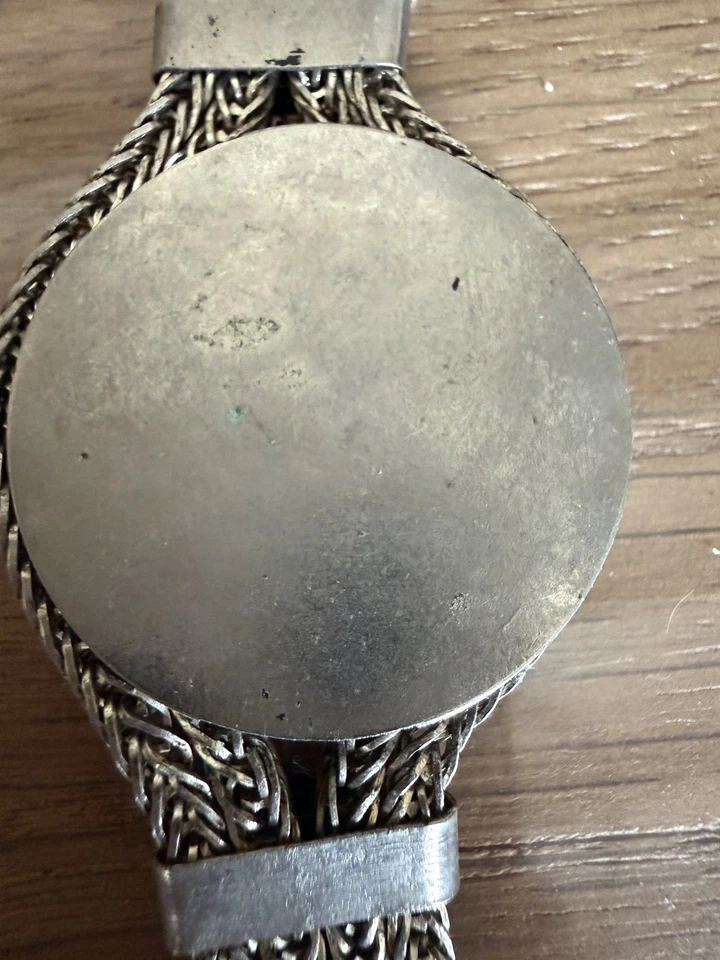 Bracelet Vintage Argenté Pierre Verte - Photo 3/3