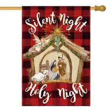 28x40 Inch Christmas House Flag Double Sided Winter Yard Outdoor Decorative Flag