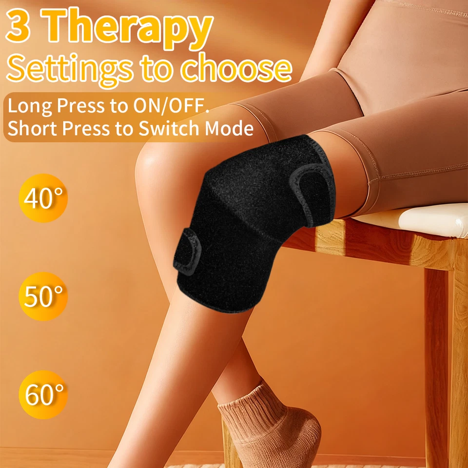 Rodillera térmica infrarroja soporte masajeador USB terapia para aliviar el dolor de artritis Foto 3 de 4