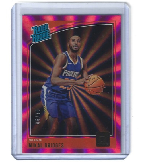 2018-19 Panini Donruss Mikal Bridges Pink Laser Prizm Rookie RC /79 #200 Knicks