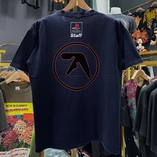 Aphex Twin Playstation Staff Faded T-Shirt Navy XL