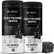 Electronic Wipes Screen Cleaner Streak-Free 2 Pack X40 Computer Screen Wipes,