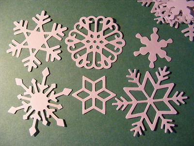 Schneeflocken Schneeflocken Wintersaison Weihnachten Yule weiß Stanzteile (Topper)