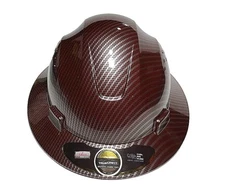HDPE Hydro Dipped Red Full Brim Hard Hat with Fas-trac Suspension