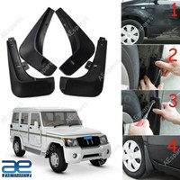 Schlamm Klappe Set Von 4 Schwarz FüR Mahindra Bolero S2U