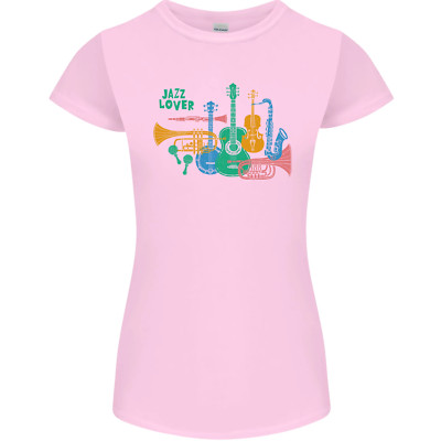 Jazz Lover Trumpet Saxophone Clarinet Womens Petite Cut T-Shirt