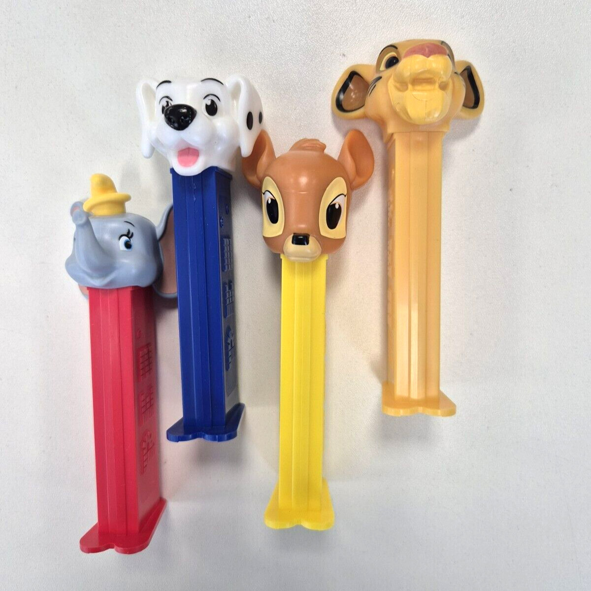 Pez Disney Animals, Set Of 4 Collectibles, Bambi Dumbo 101 Dalmatians Simba, New