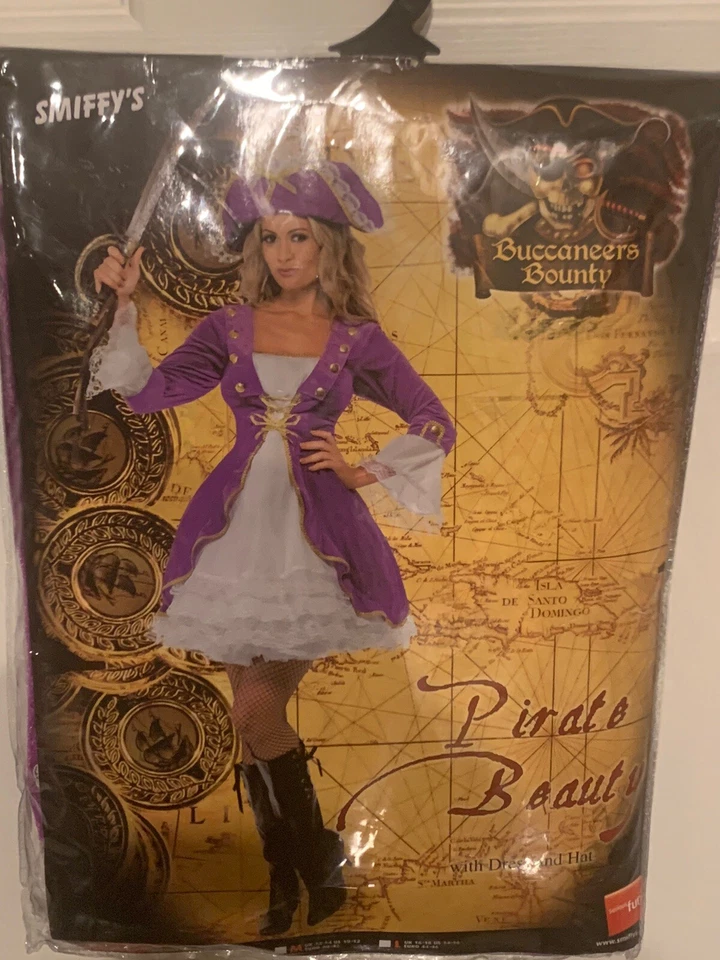 NUEVO SIN ETIQUETAS Smiffy’s Deluxe Pirata Belleza Disfraz Adulto Talla Pequeña Bucanero Vestido Sombrero Foto 2 de 4