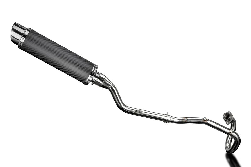 Silenciador de carbono redondo de 14" escape completo Yamaha XT225 Serow 1986-2007 Foto 2 de 4