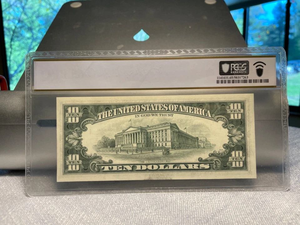 (#101454) 1977 $10 Boston.  AB block. FR 2024 (1 of 2 sequential) PCGS 65 PPQ - Image 2 of 2