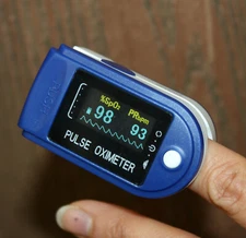 Fingertip Pulse Oximeter Blood Oxygen Monitor w/Plethysmograph Pulse Rate Graph