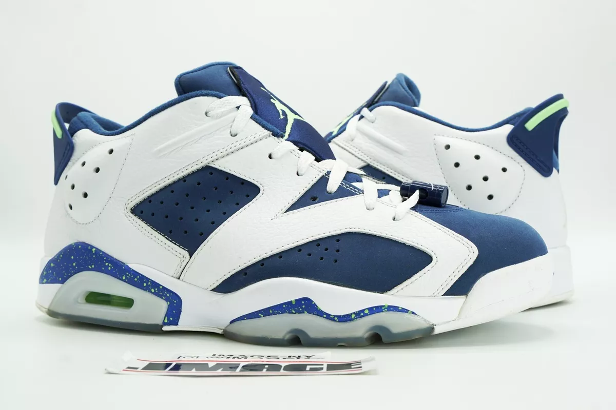 AIR JORDAN VI 6 LOW RETRO USED SIZE 10.5 SEAHAWK WHITE GHOST GREEN 304401 106