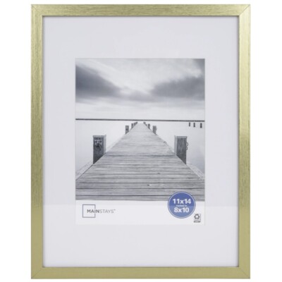 Mainstays 11x14 Matted to 8x10 Linear Gold Gallery Picture Frame