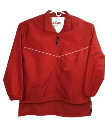 The Game Sportswear Jacket Windbreaker Mens Rain Coat Red back vented zipup Sz L