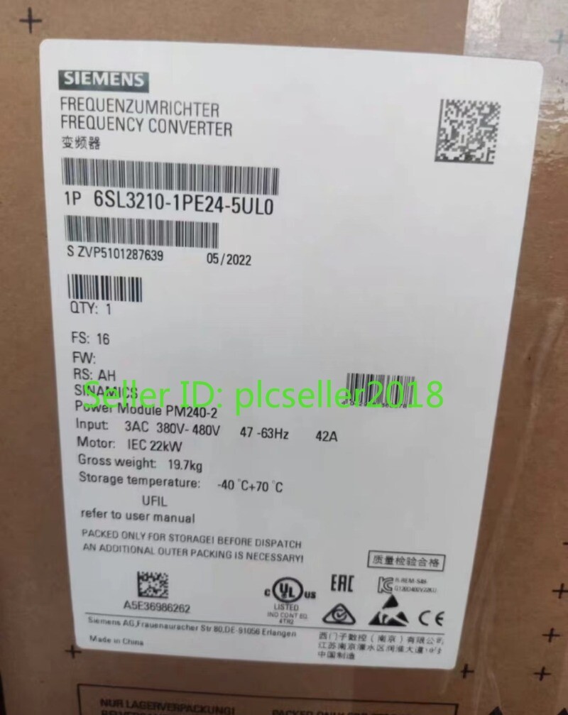1 PC NEW Siemens Frequency Converter 6SL3210-1PE24-5UL0 UPS or FedEx
