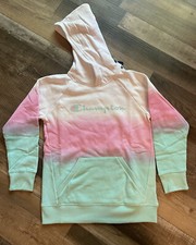 Champion Atheletic Wear Ombre Tie Dye Hoodie L Youth Pink Teal NEW