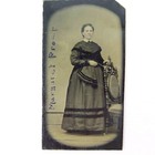 Antique Tin Type Photo Victorian Woman Fancy Chair Margaret Proup 1890's Maybe