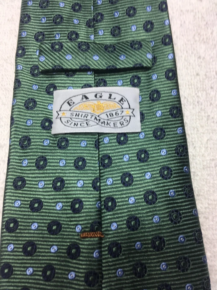 EAGLE CORBATA HOMBRE VERDE CON AZUL 4 X 60 NUEVA SIN ETIQUETAS Foto 4 de 4