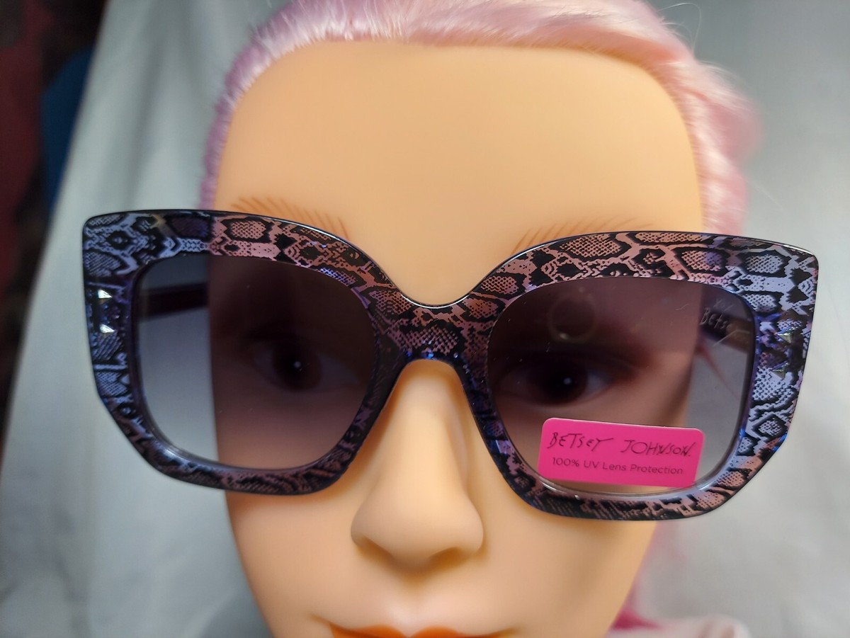 Betsey Johnson sunglasses  NWT oversized snake skin print purple Rainbow Snake Sunglasses – Rave Fashion Goddess main image 3