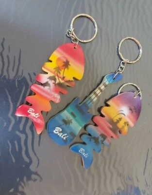 Wood Key Chain Bali Indonesia 3pcs - Image 1 of 2